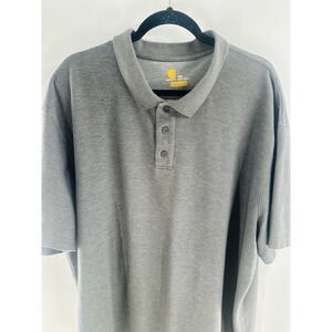 Carhartt Gray Short Sleeve Button Polo‎ Shirt Size 3XL Original Fit